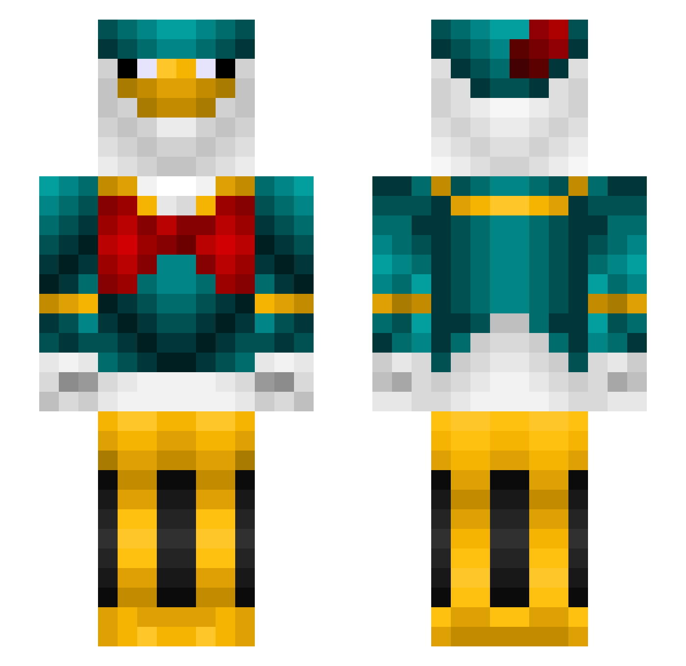 SamisBae Minecraft skin, front and back view