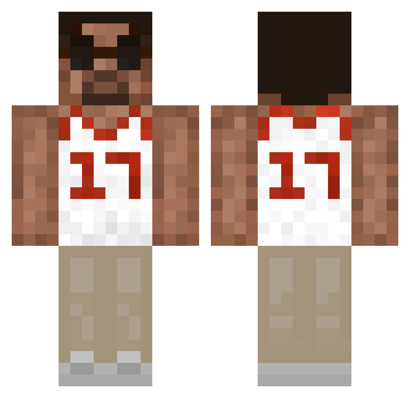 Soupxasy Minecraft skin, front and back view