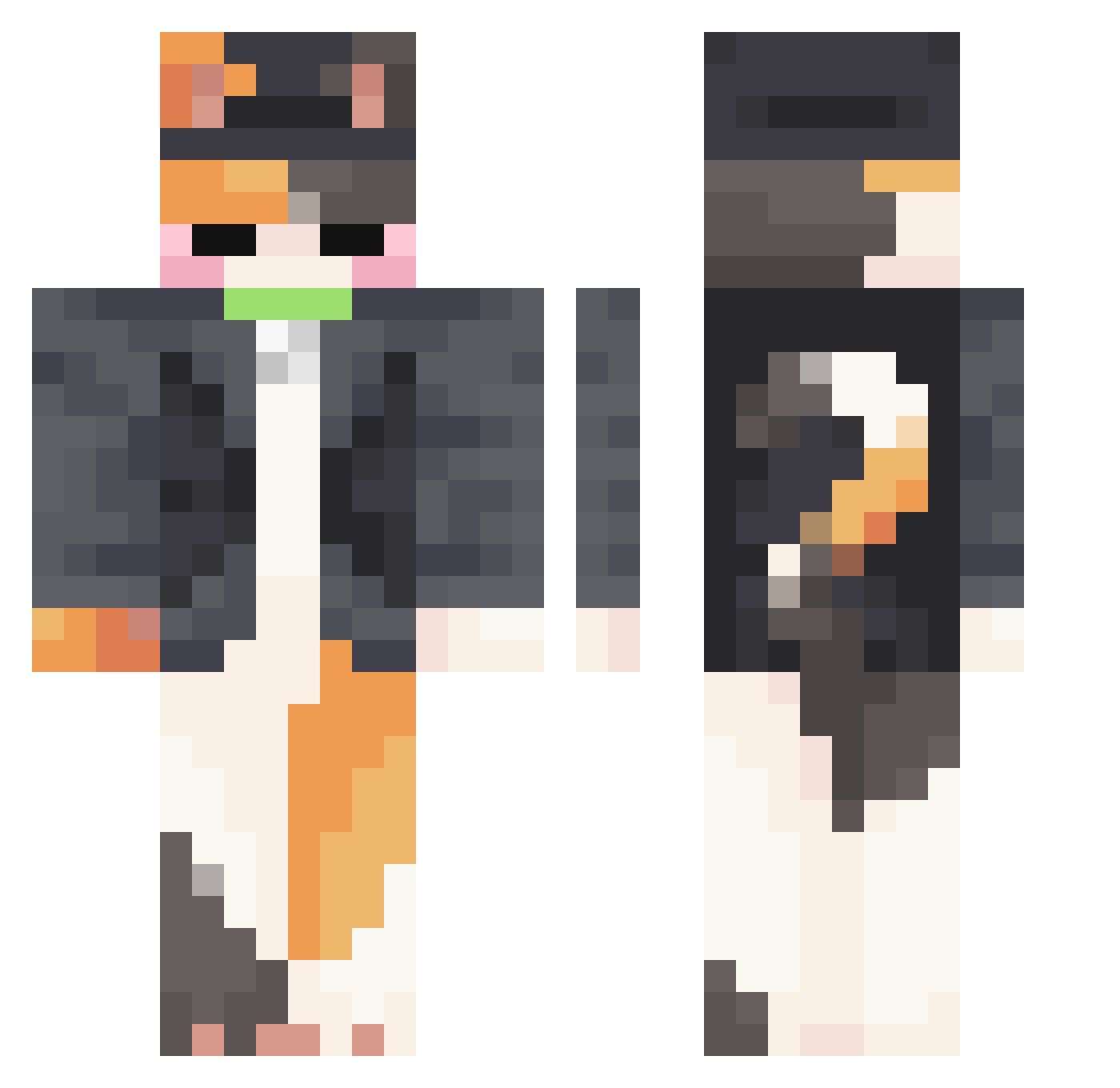 Le0nfy Minecraft skin, front and back view