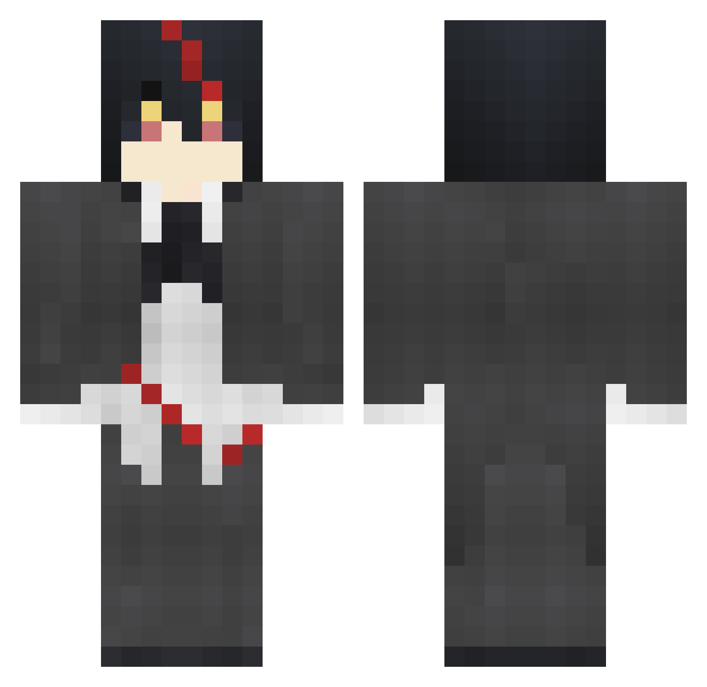 kanzakiAo Minecraft skin, front and back view