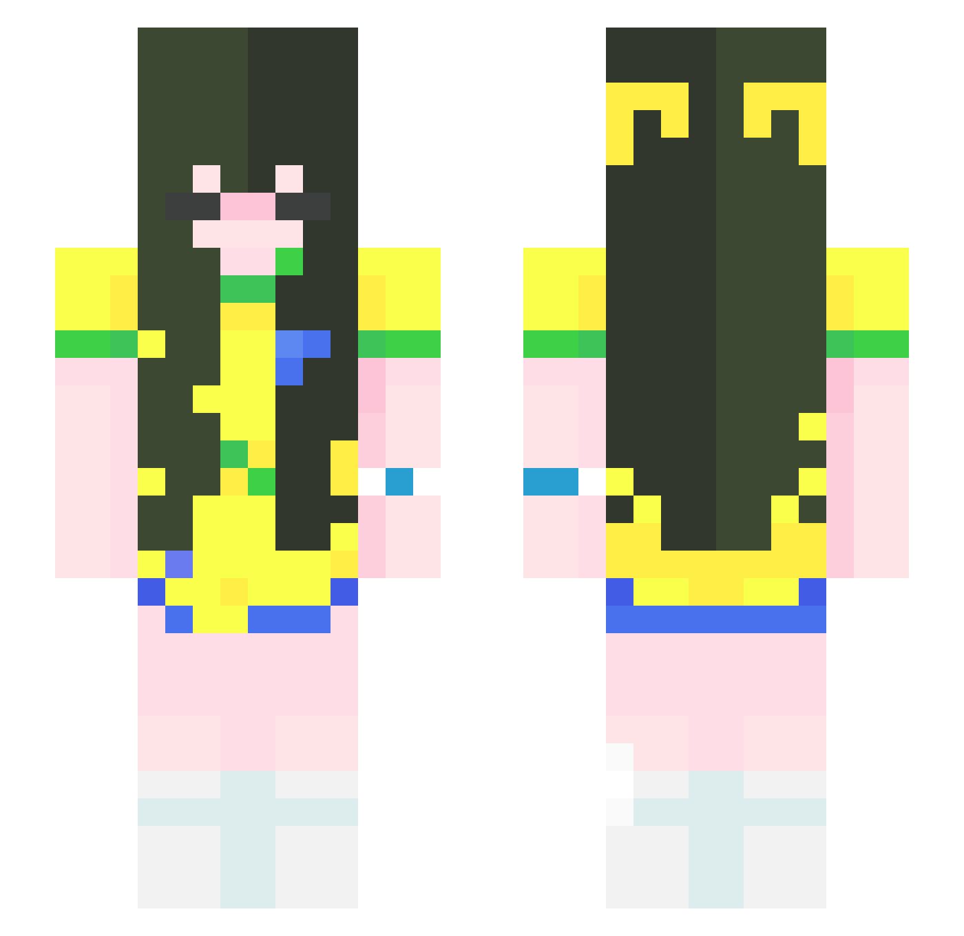 aygla Minecraft skin, front and back view
