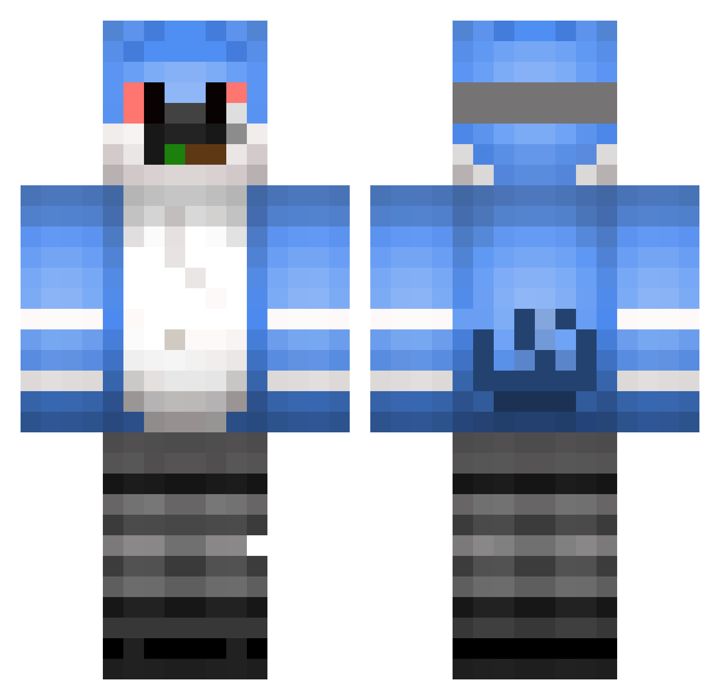 Muigellink Minecraft skin, front and back view