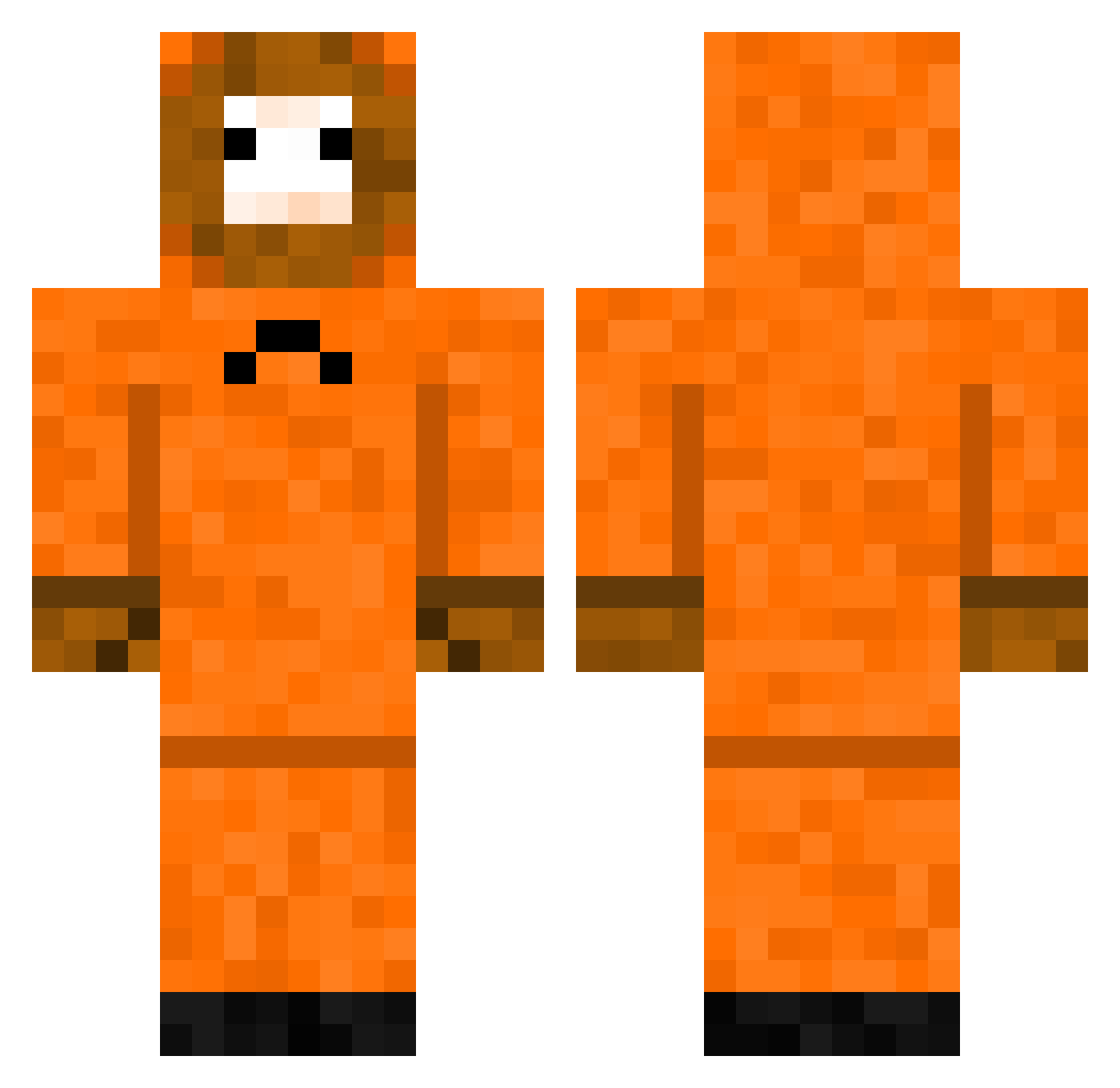 BeansterBoy Minecraft skin, front and back view