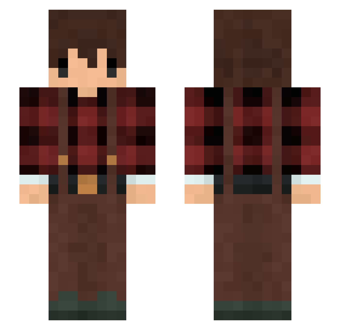 M3MOZ4 Minecraft skin, front and back view