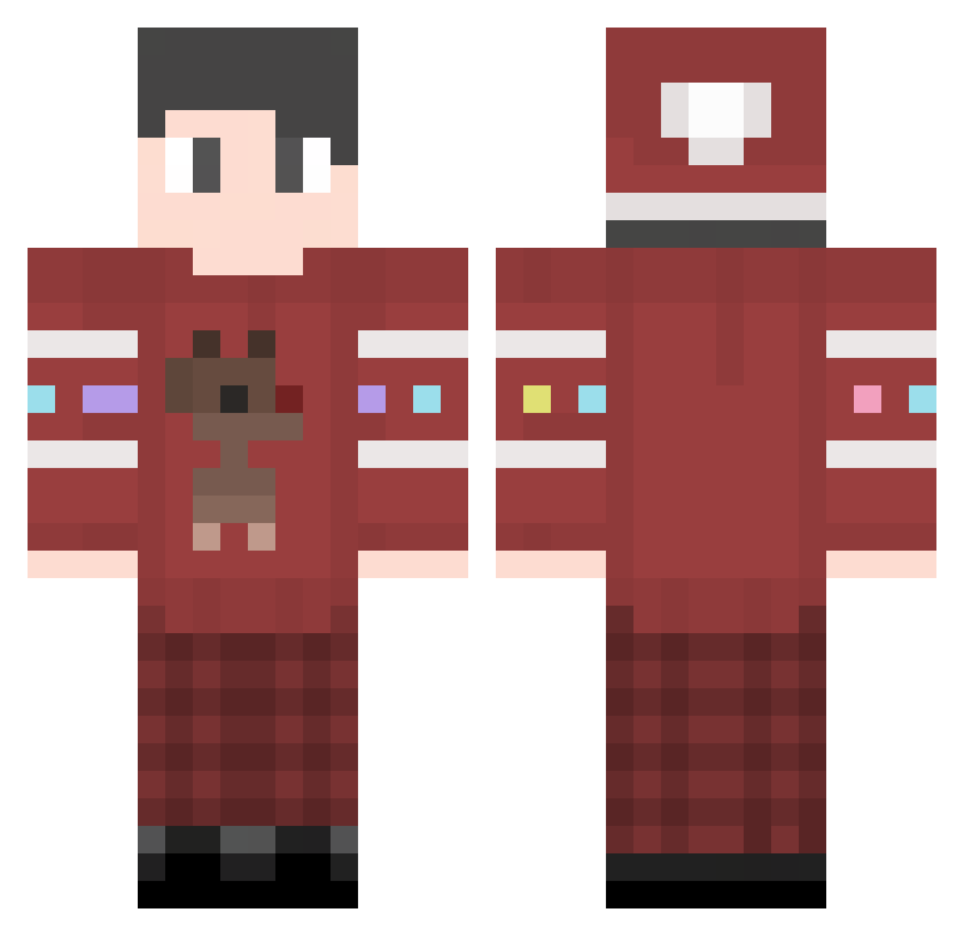 Coldesser Minecraft skin, front and back view