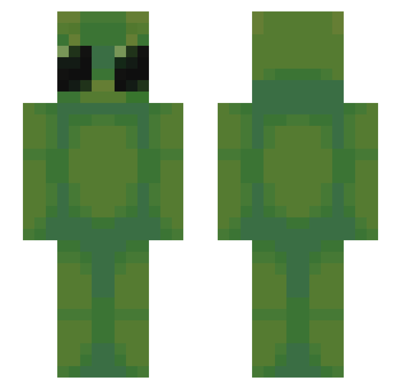 PIGL3xT Minecraft skin, front and back view