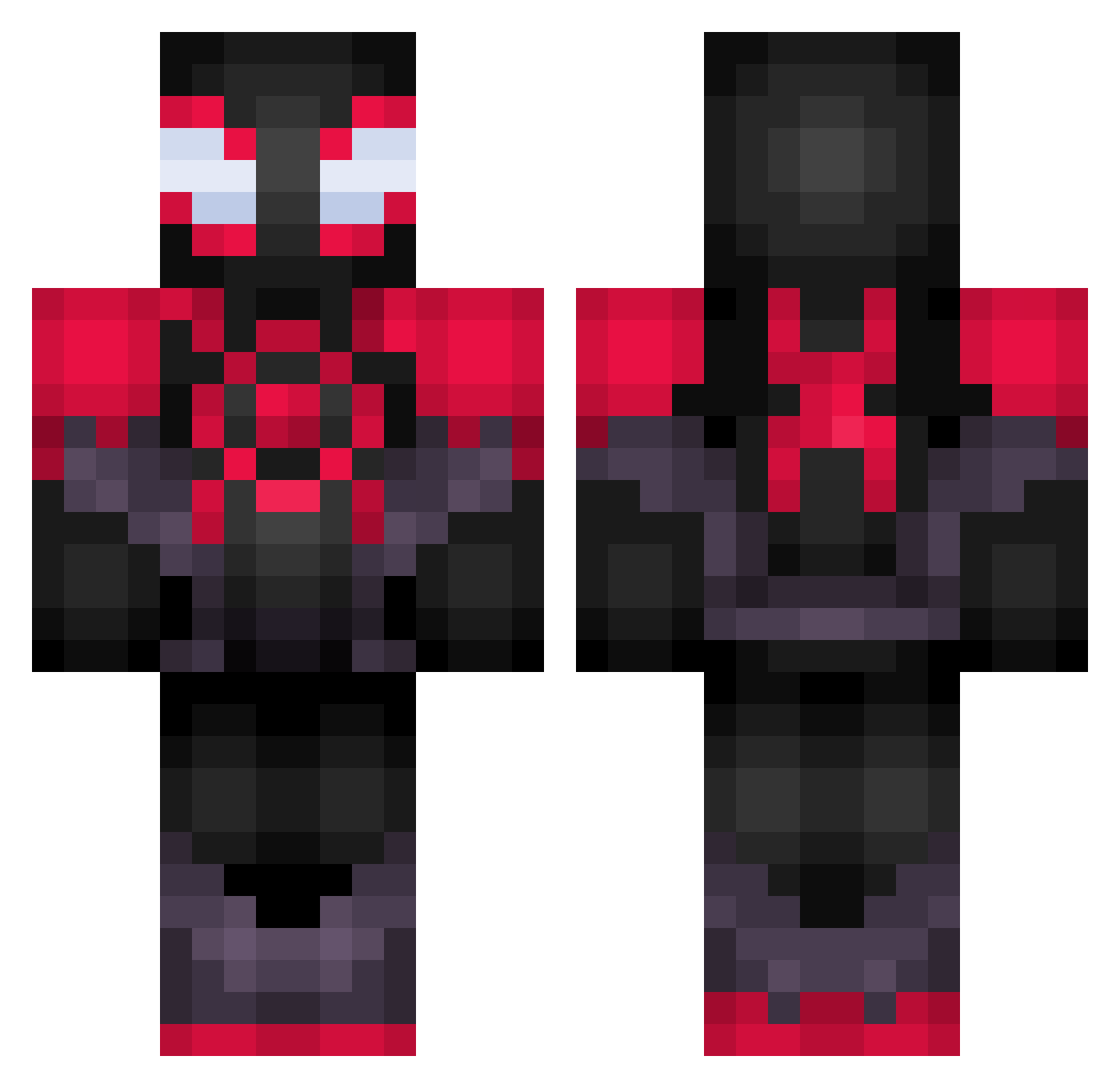 Pipeto7172 Minecraft skin, front and back view