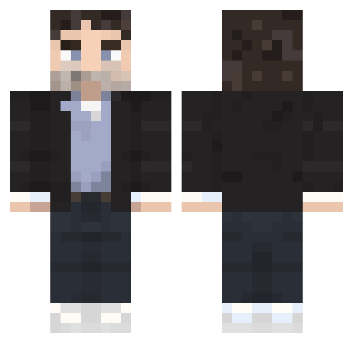 xlNacho01 Minecraft skin, front and back view