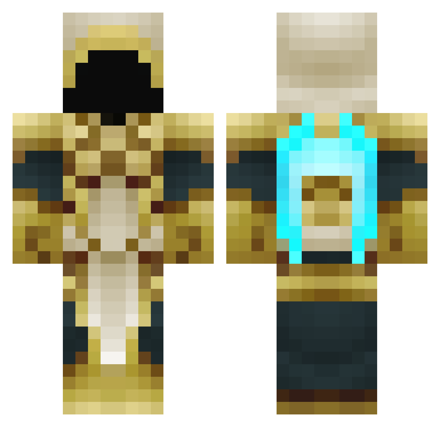 bivium Minecraft skin, front and back view
