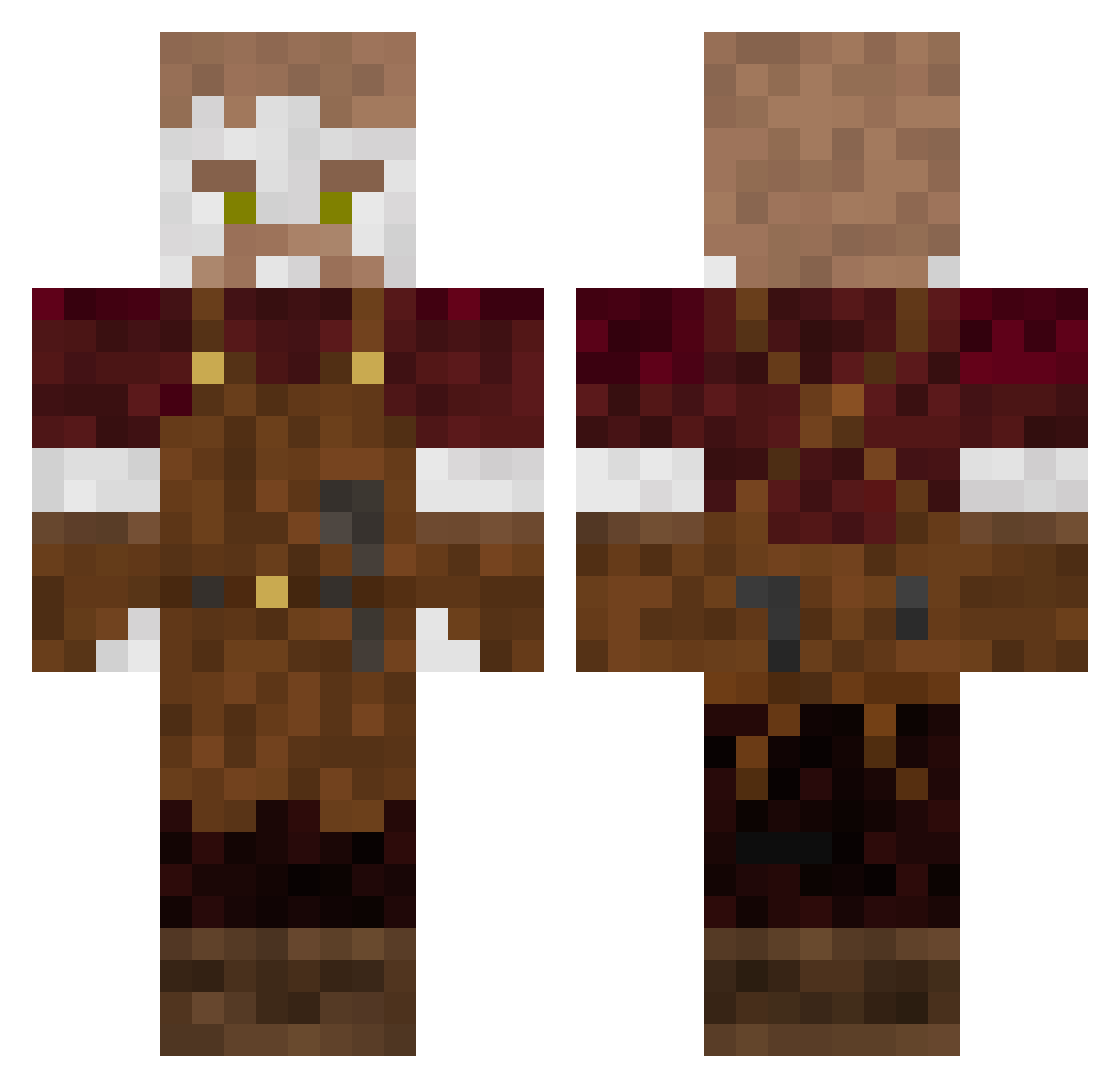 GwnFalco Minecraft skin, front and back view
