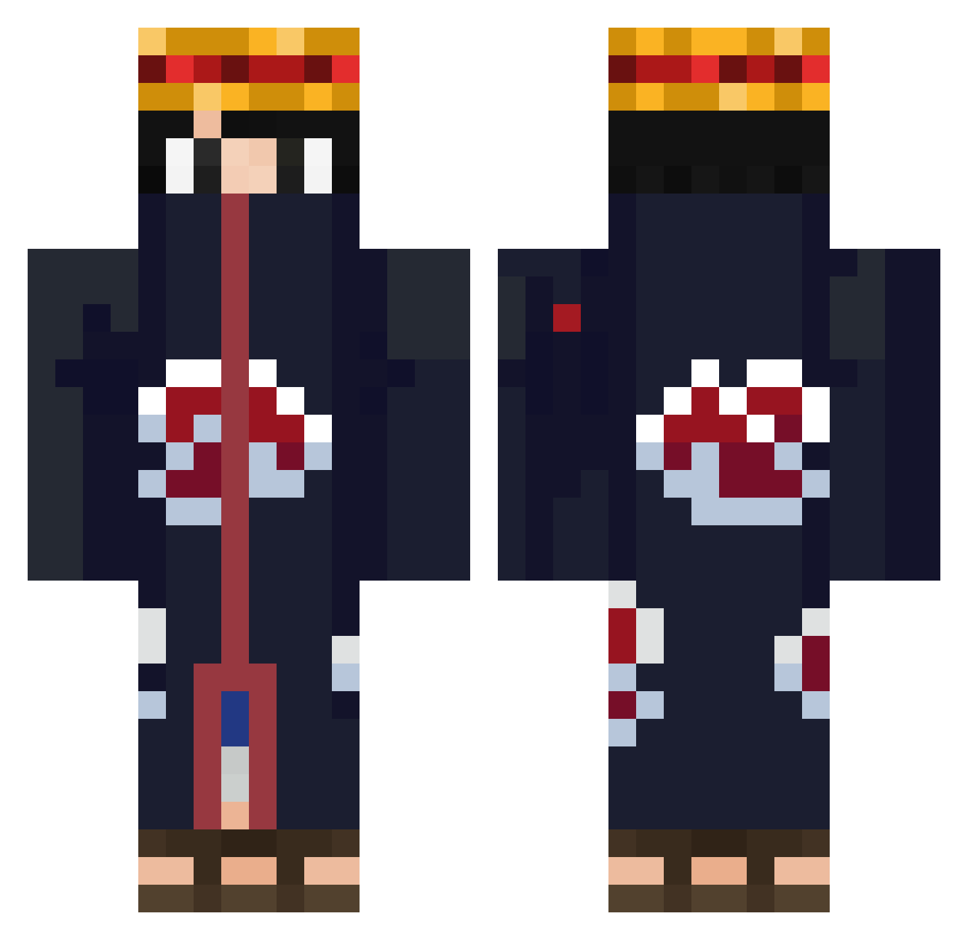 Polarised Minecraft skin, front and back view