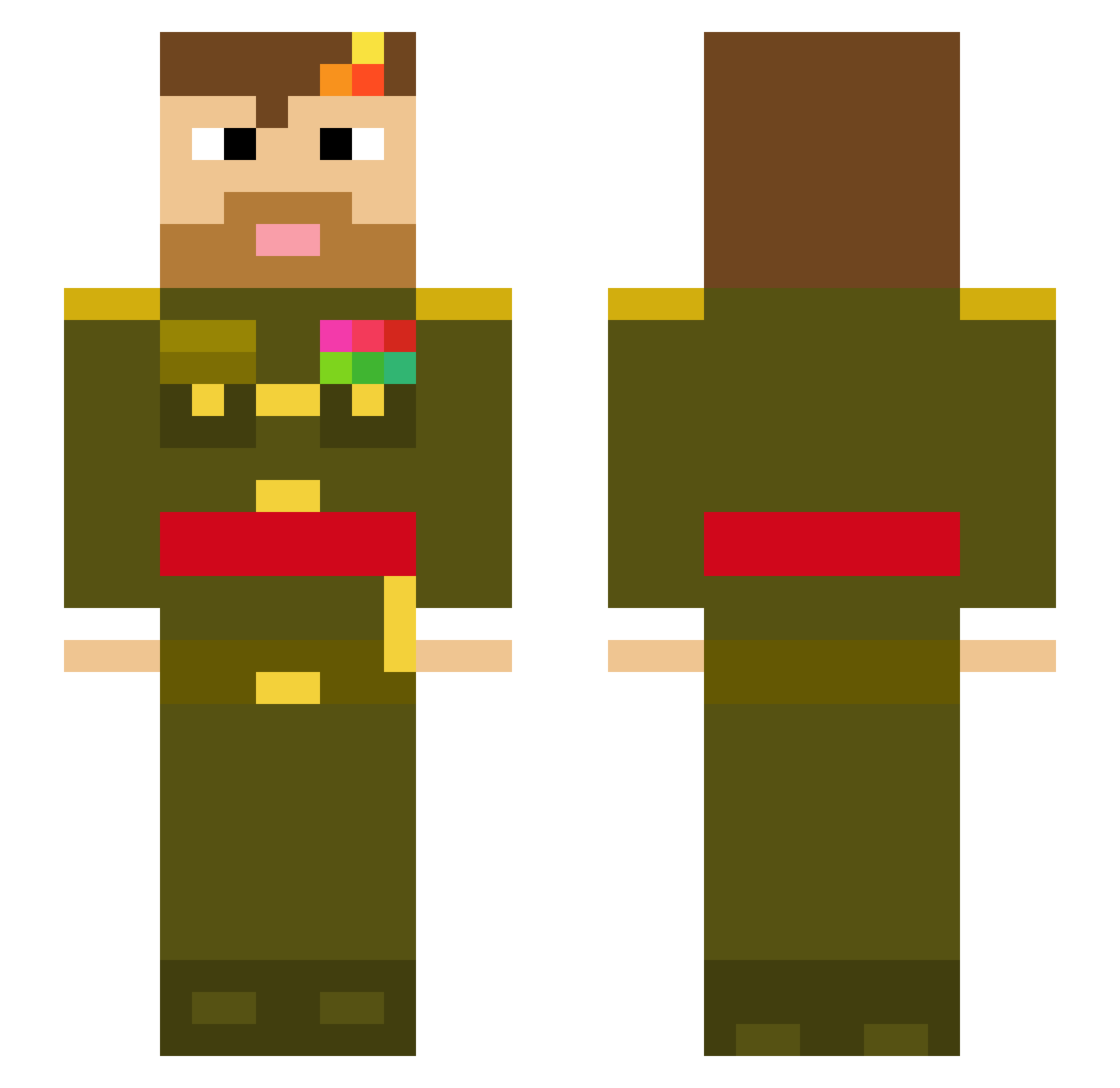 UnBuenKchopo Minecraft skin, front and back view
