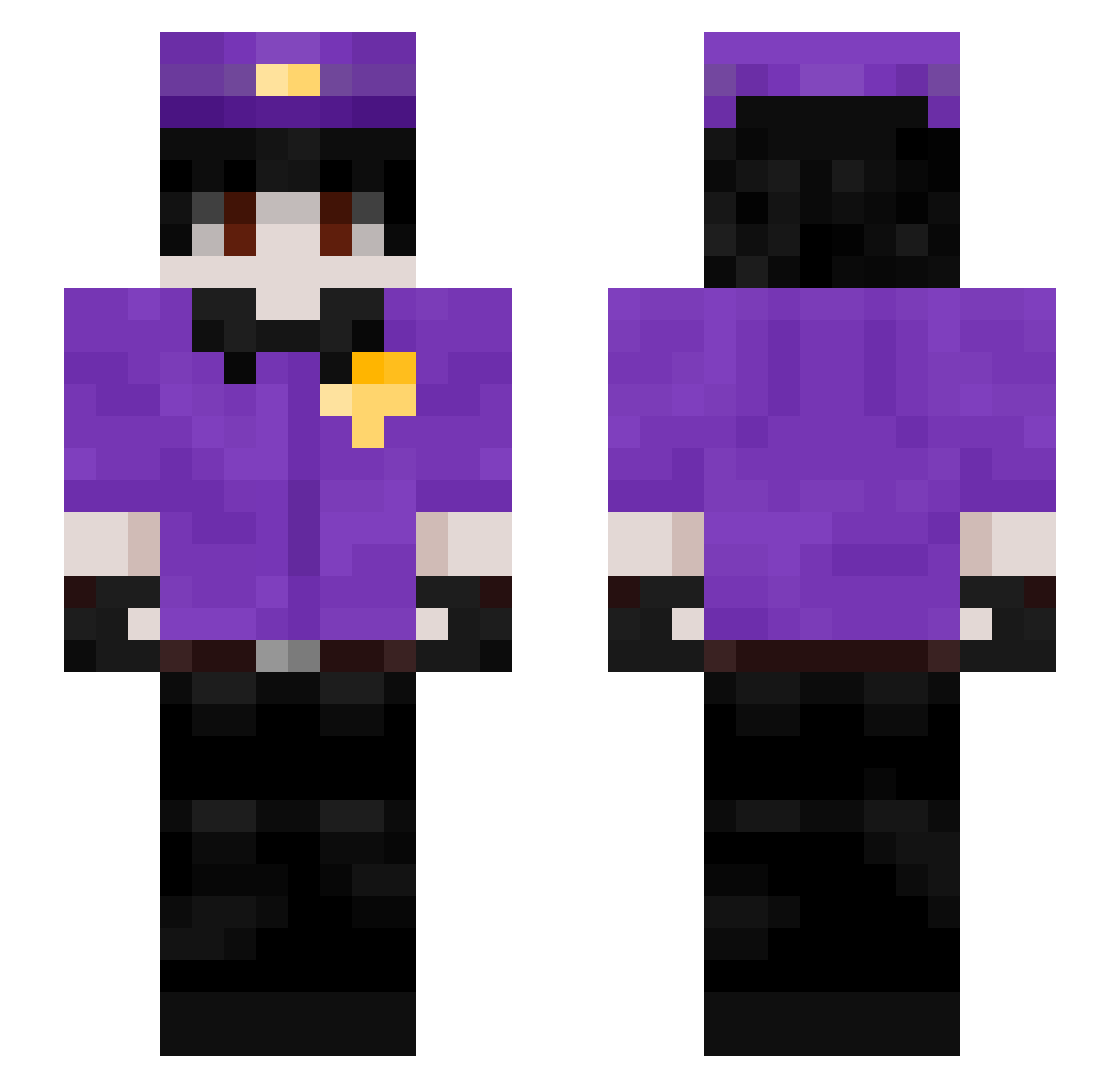 xVespoid Minecraft skin, front and back view