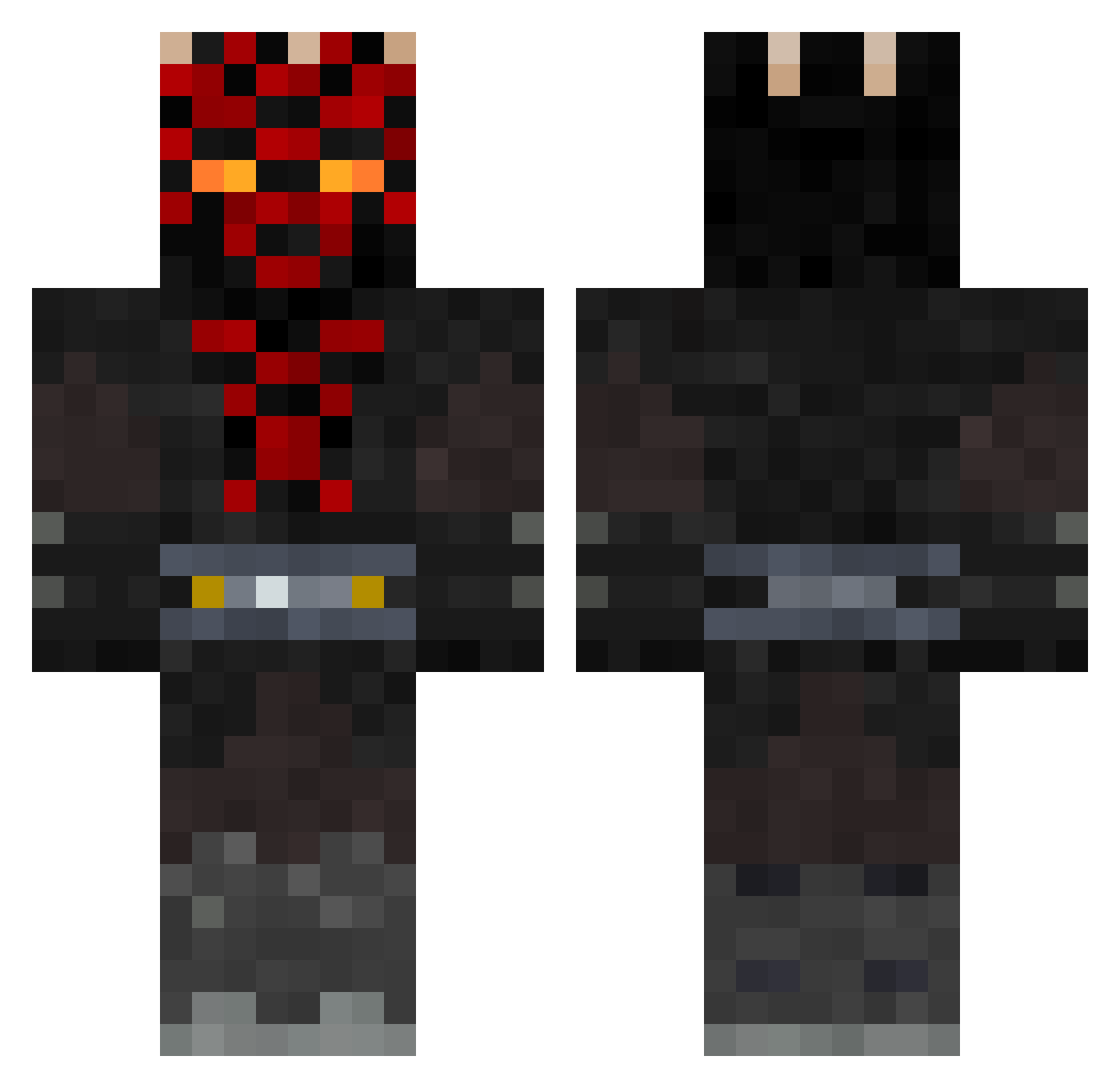 Lev25i Minecraft skin, front and back view