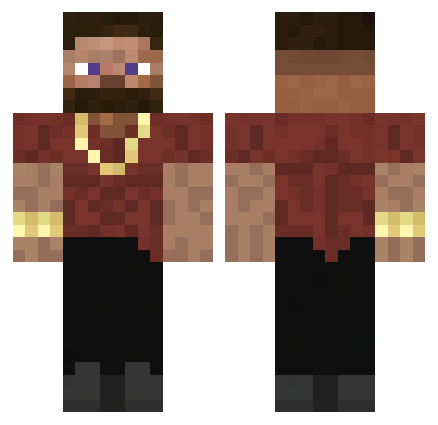 AirpodsInSwagOn Minecraft skin, front and back view