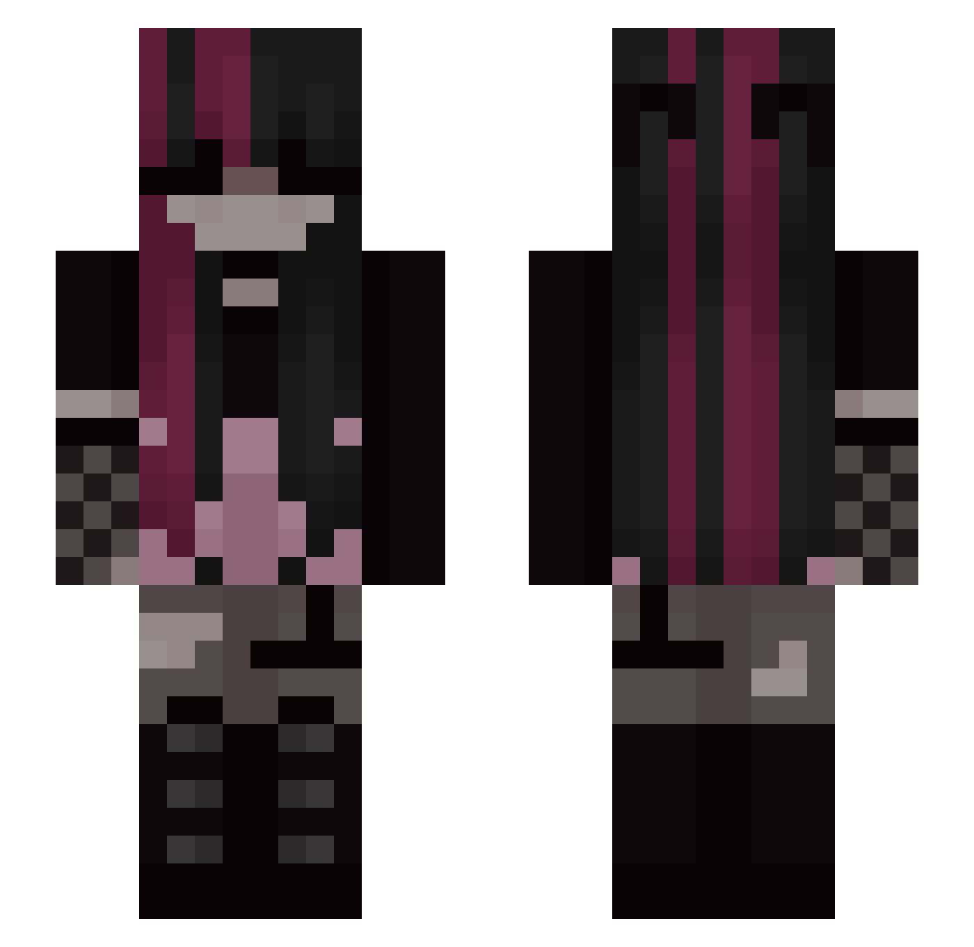 Shanciaak Minecraft skin, front and back view