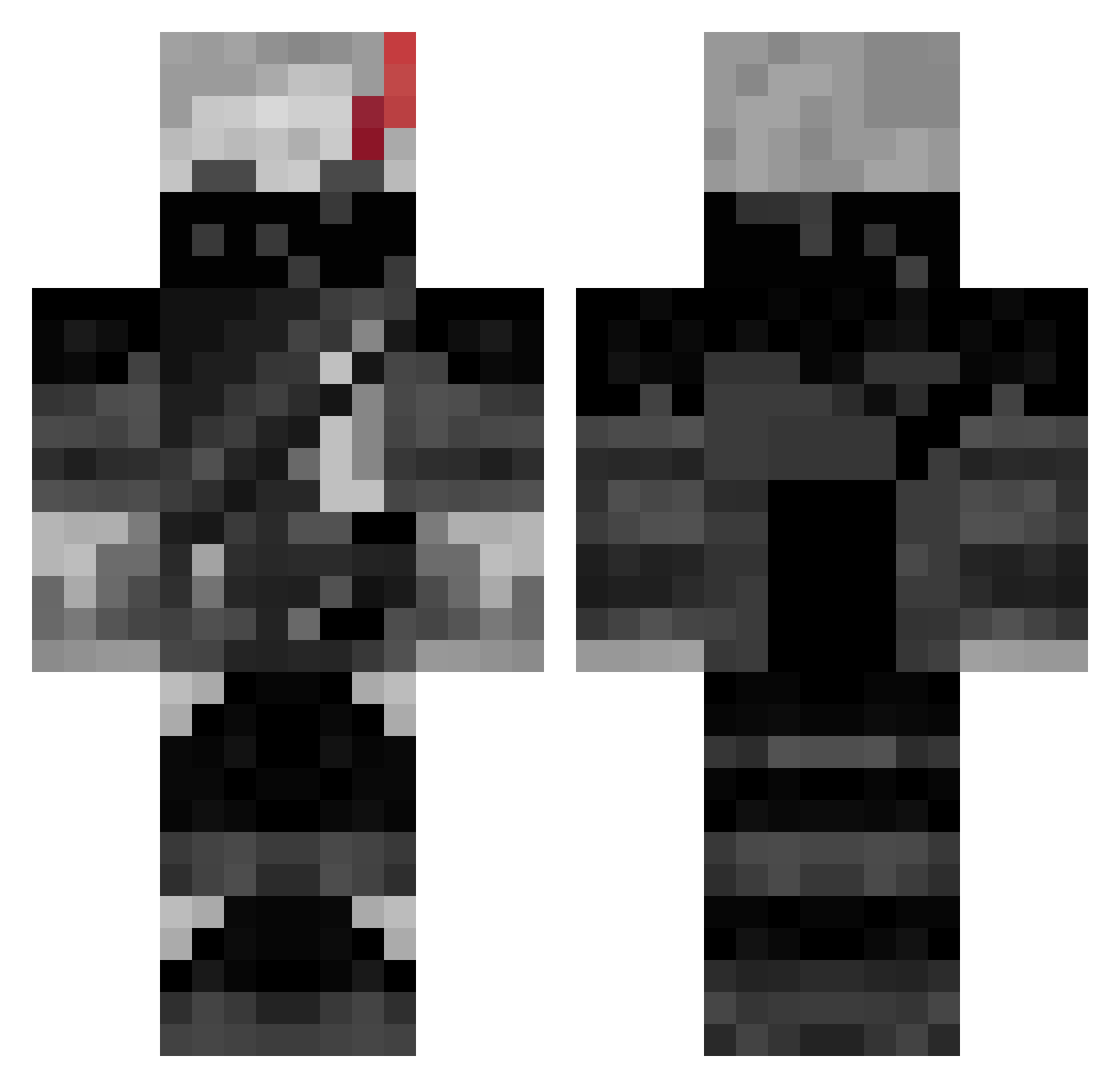 Tivy Minecraft skin, front and back view