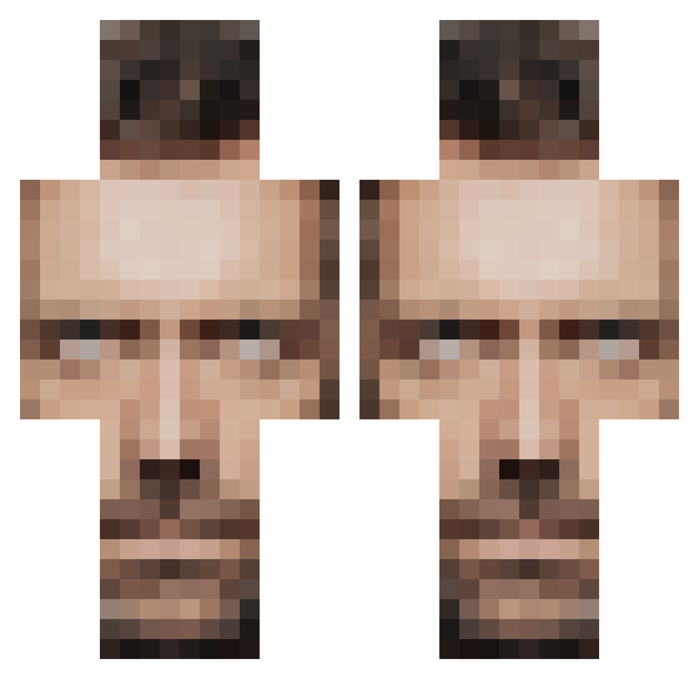 goosiefel Minecraft skin, front and back view