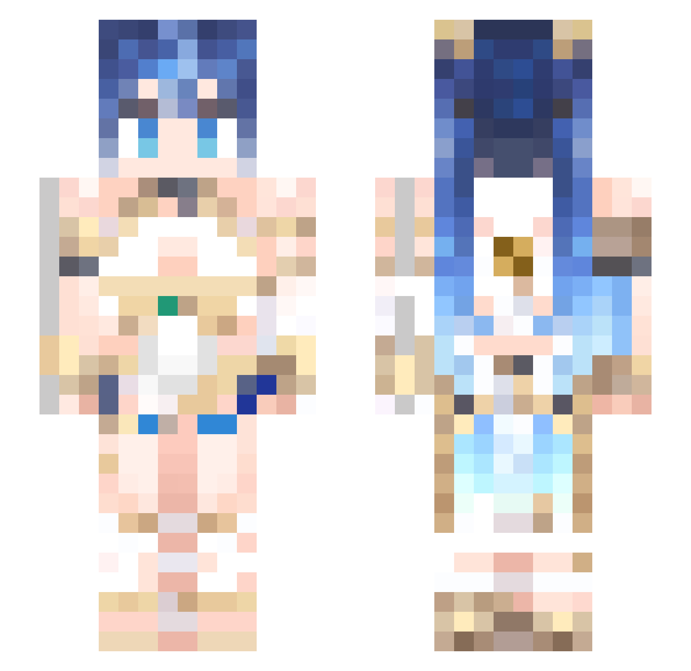 ArcticDoggo119 Minecraft skin, front and back view