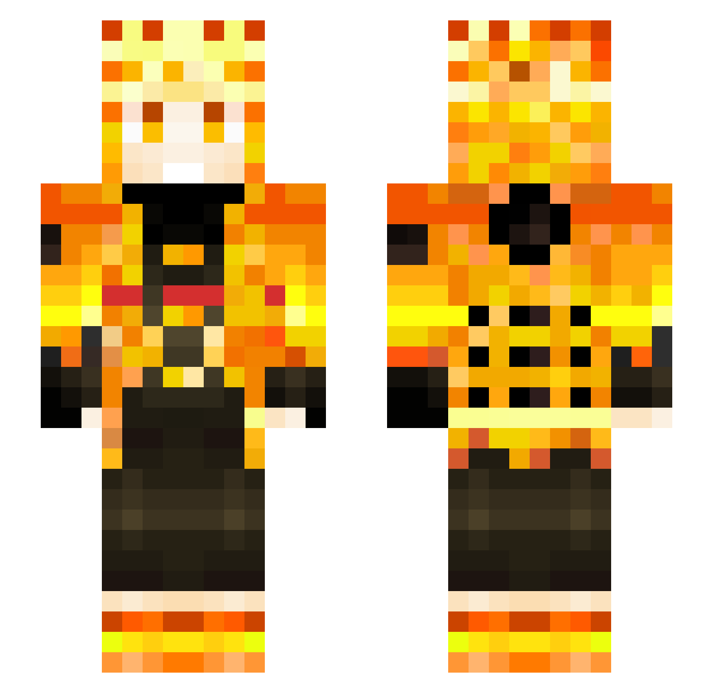 KuroiDevil Minecraft skin, front and back view