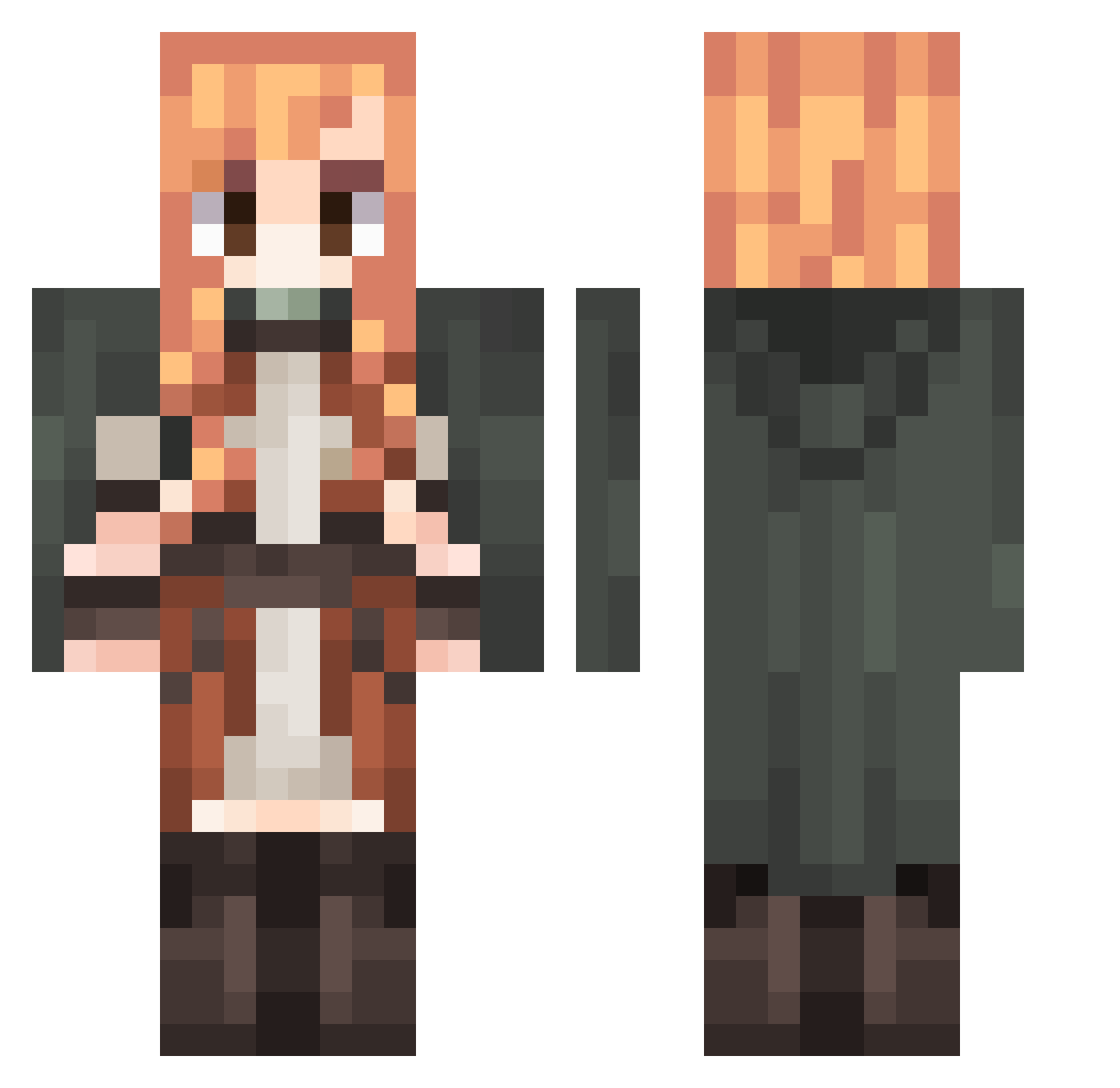 Kokiyete Minecraft skin, front and back view