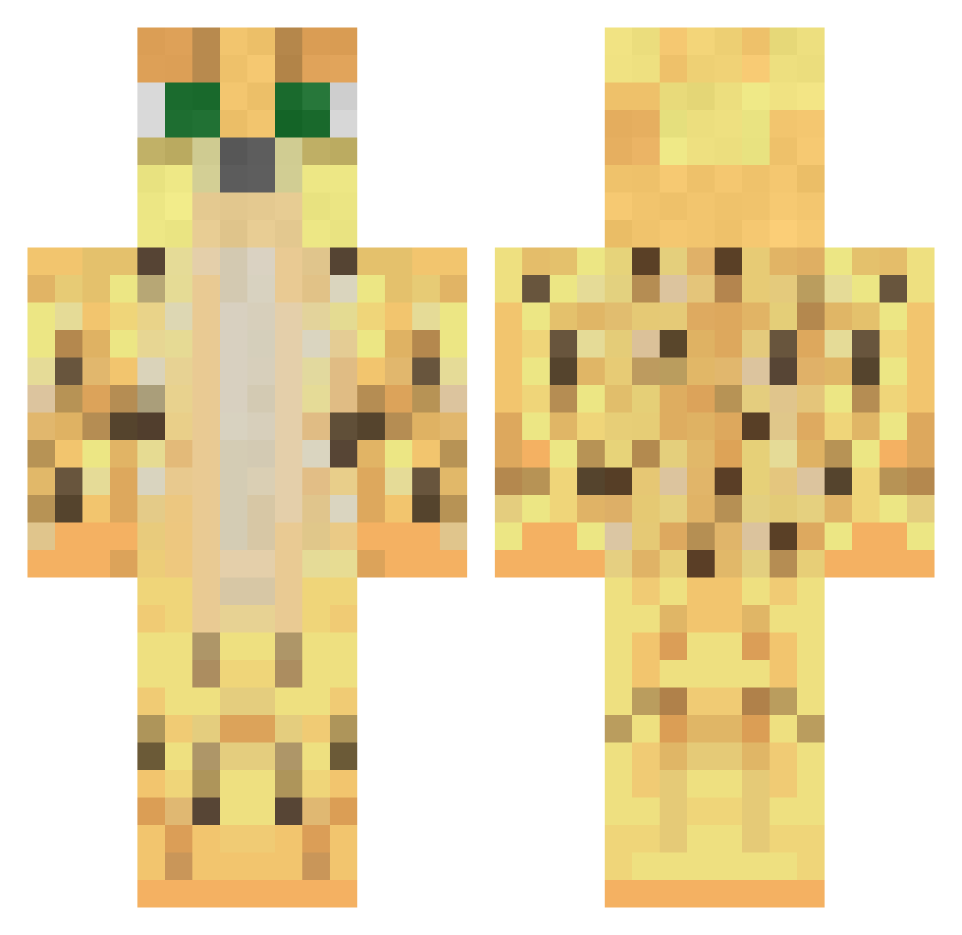 MeadowLark Minecraft skin, front and back view