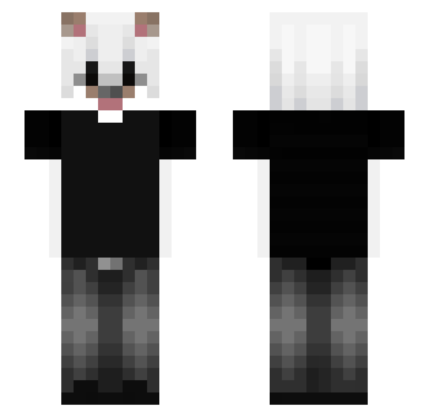 Gamemeneer_Lars Minecraft skin, front and back view