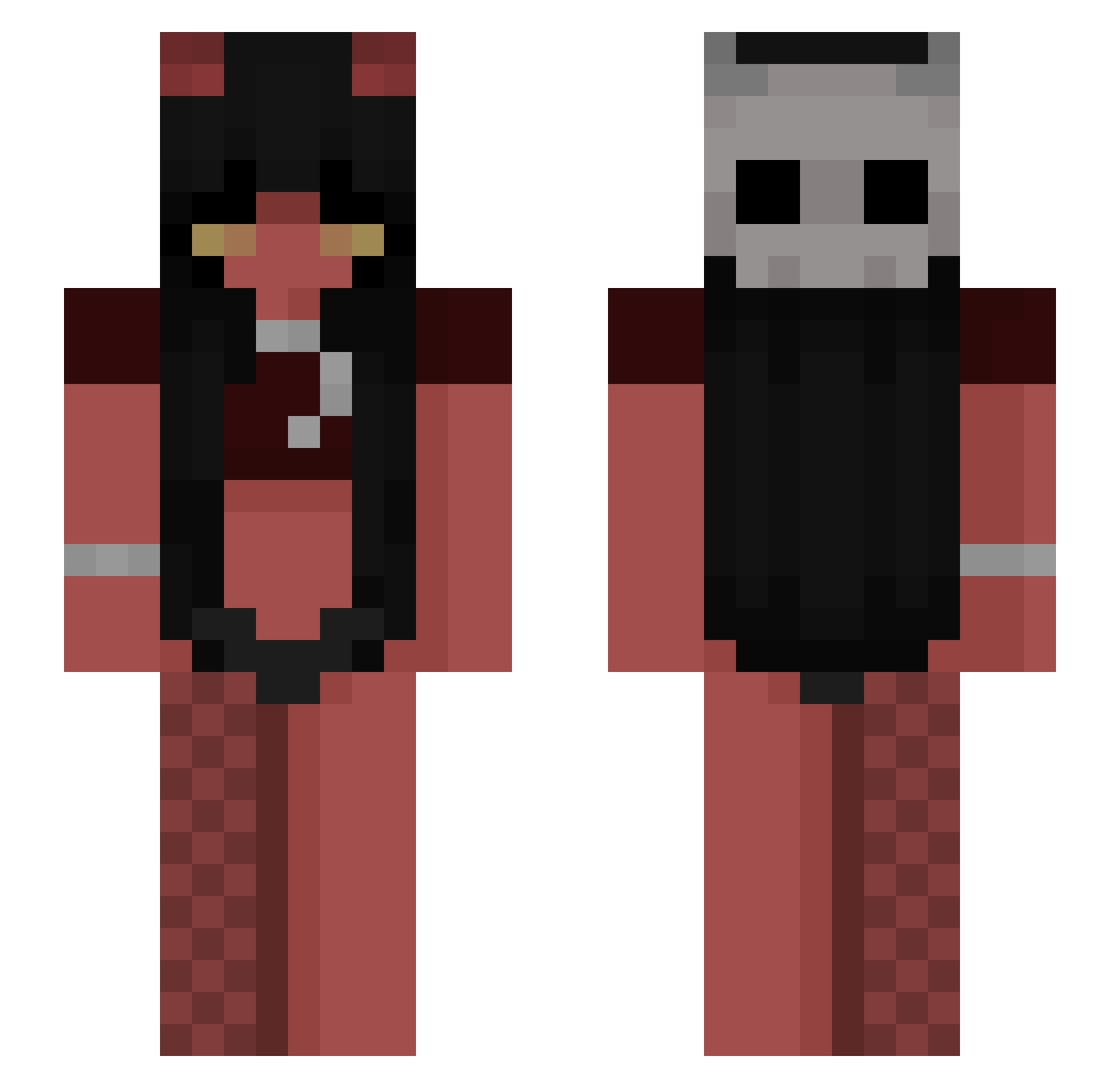 Monkysoap4309 Minecraft skin, front and back view