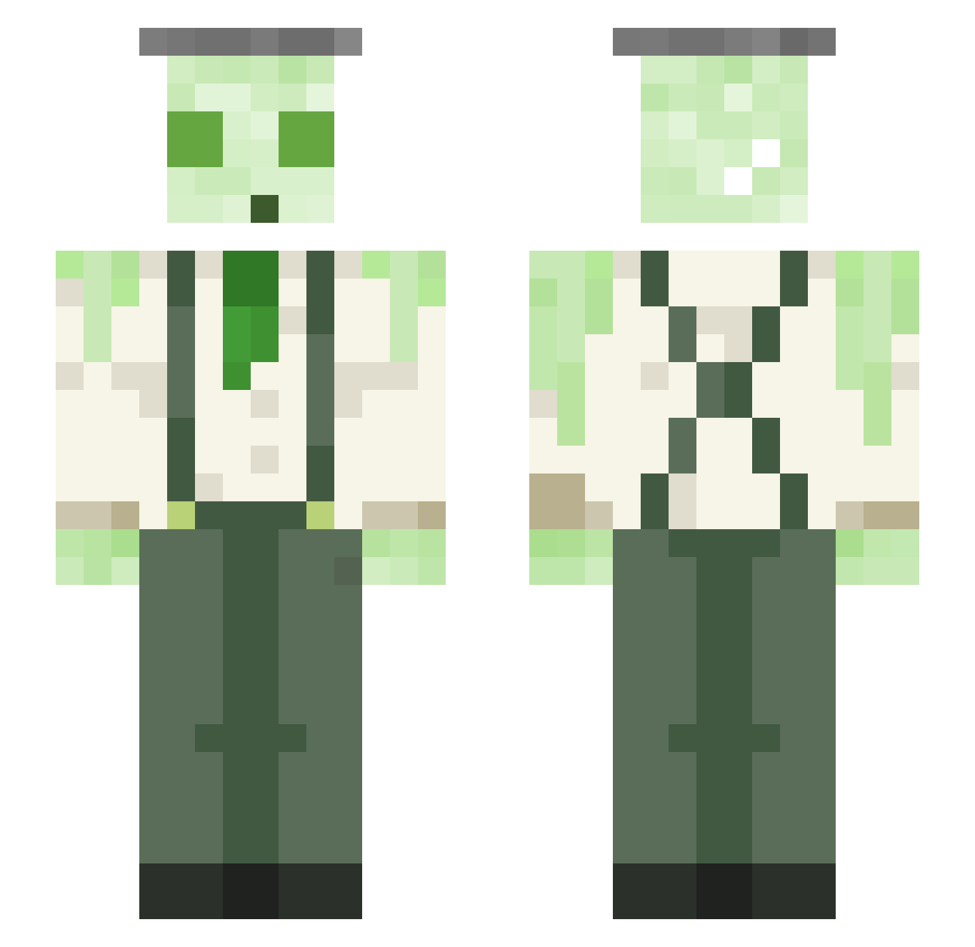 Yazushi Minecraft skin, front and back view