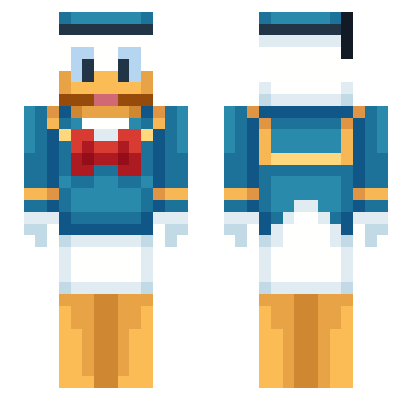 Albin680 Minecraft skin, front and back view