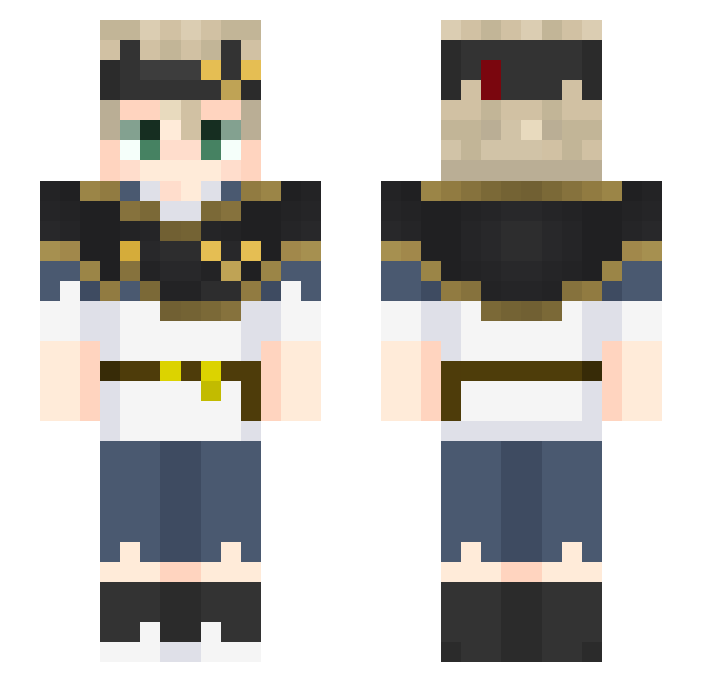 waveball Minecraft skin, front and back view