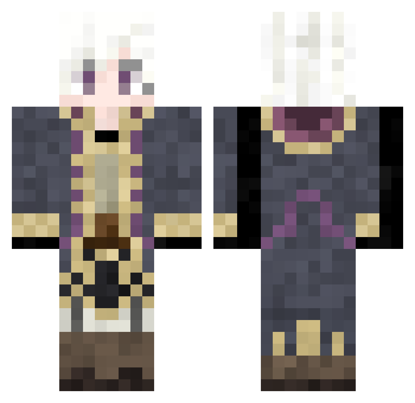 SaltedSlightly Minecraft skin, front and back view