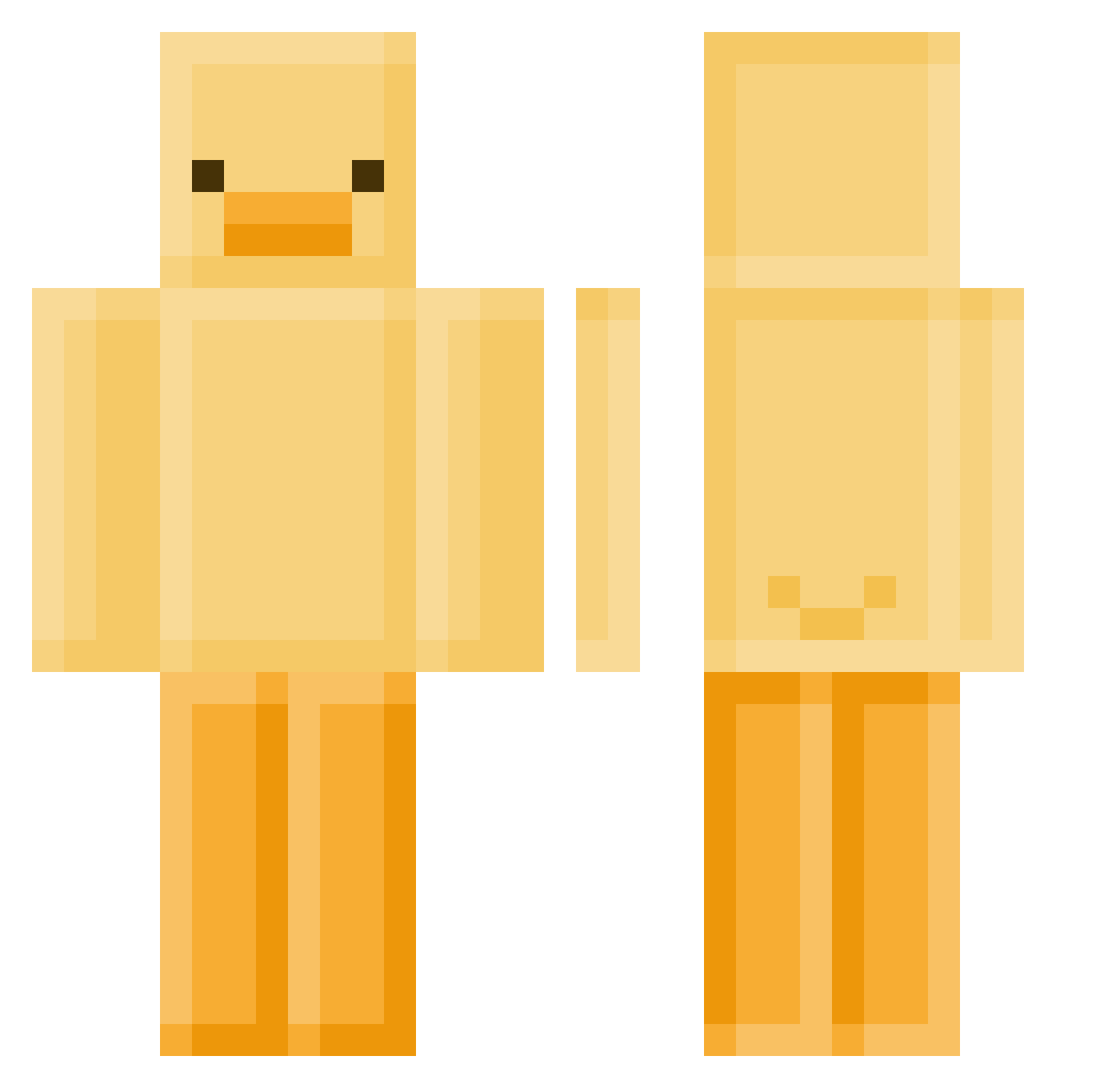 xfaj0 Minecraft skin, front and back view
