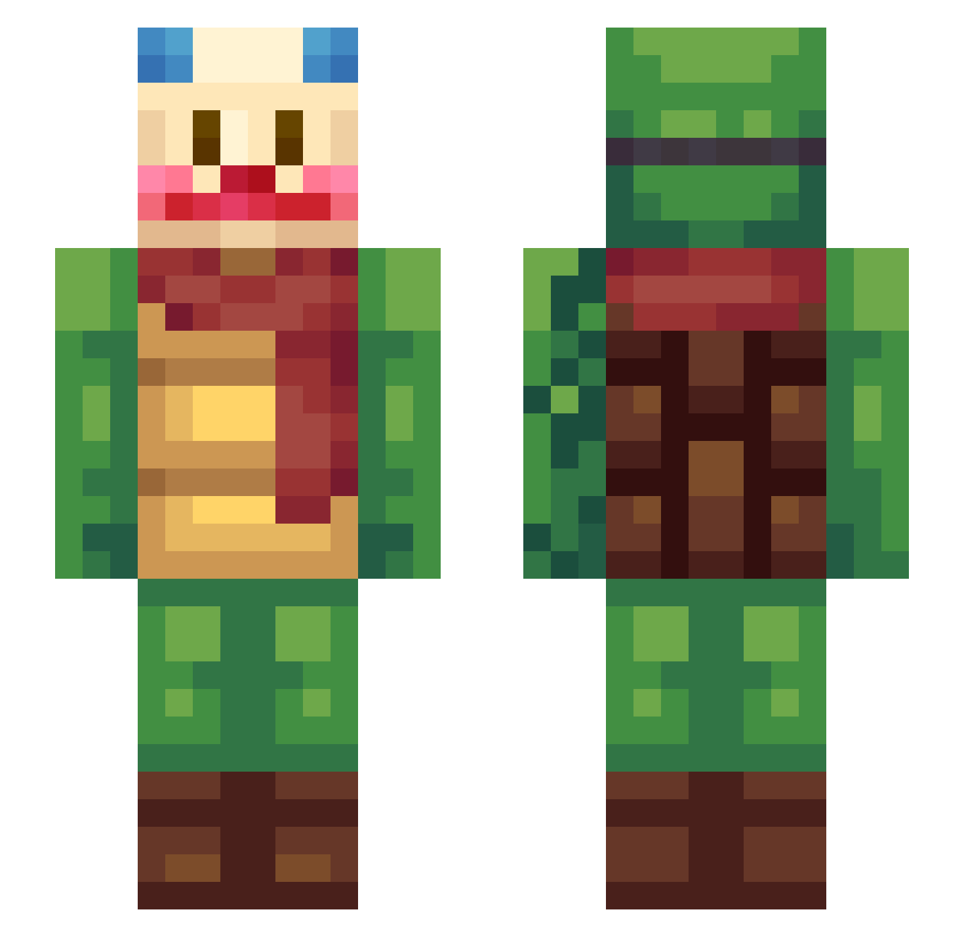 WhiskyRisky Minecraft skin, front and back view