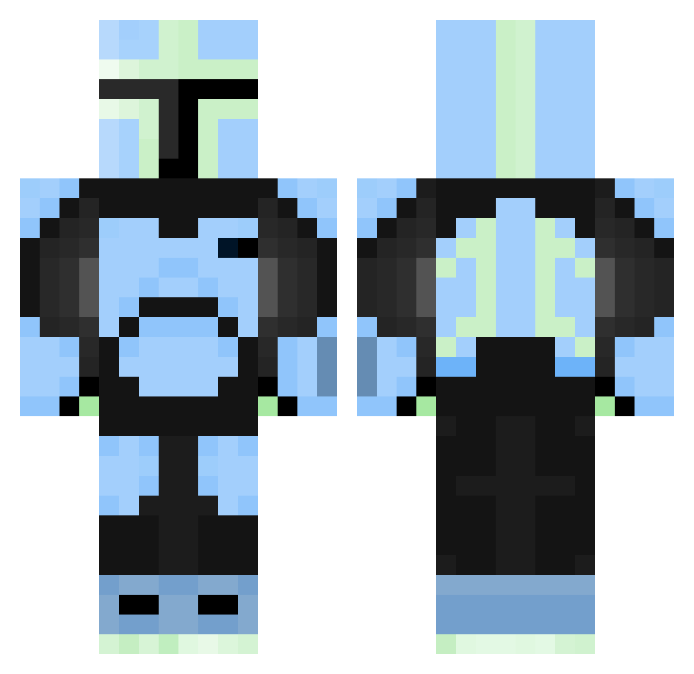 WheatenAid Minecraft skin, front and back view