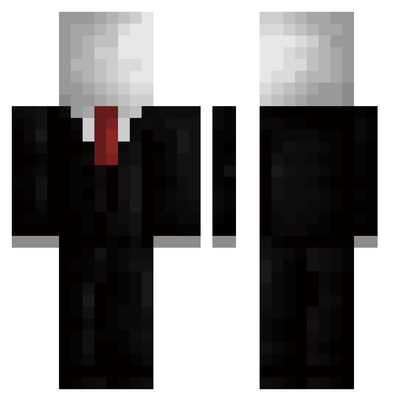 Munderreal Minecraft skin, front and back view