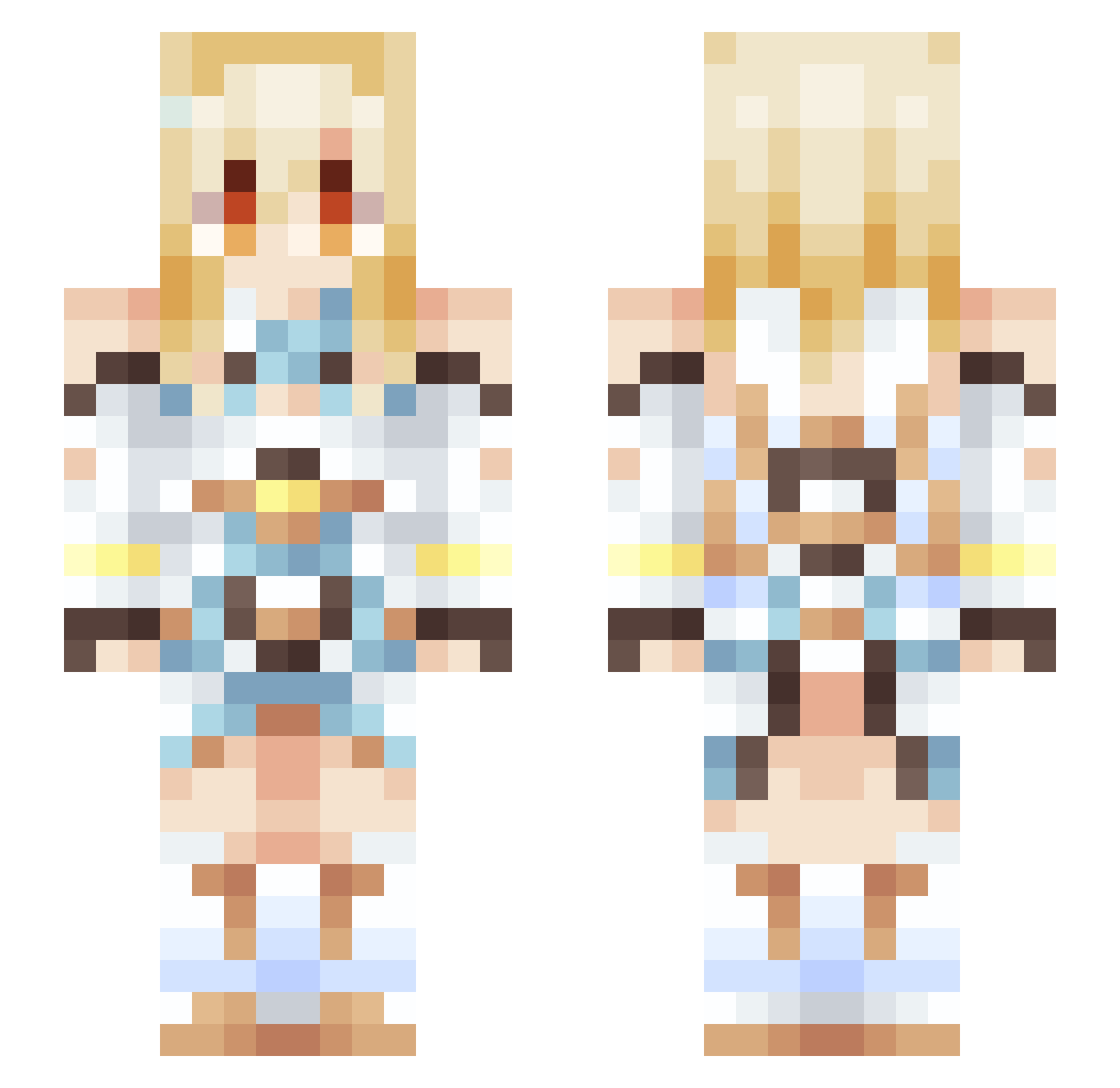 star179 Minecraft skin, front and back view
