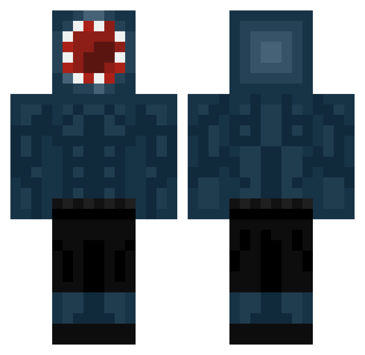 ItsAyoSquidgeGYT Minecraft skin, front and back view