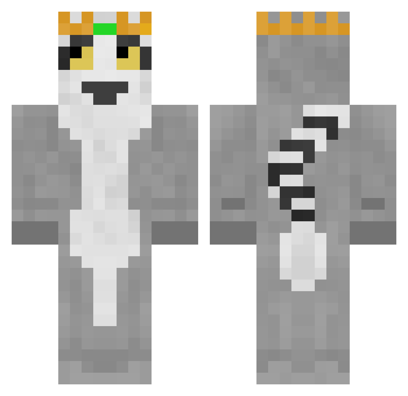 AlekSynAlek Minecraft skin, front and back view