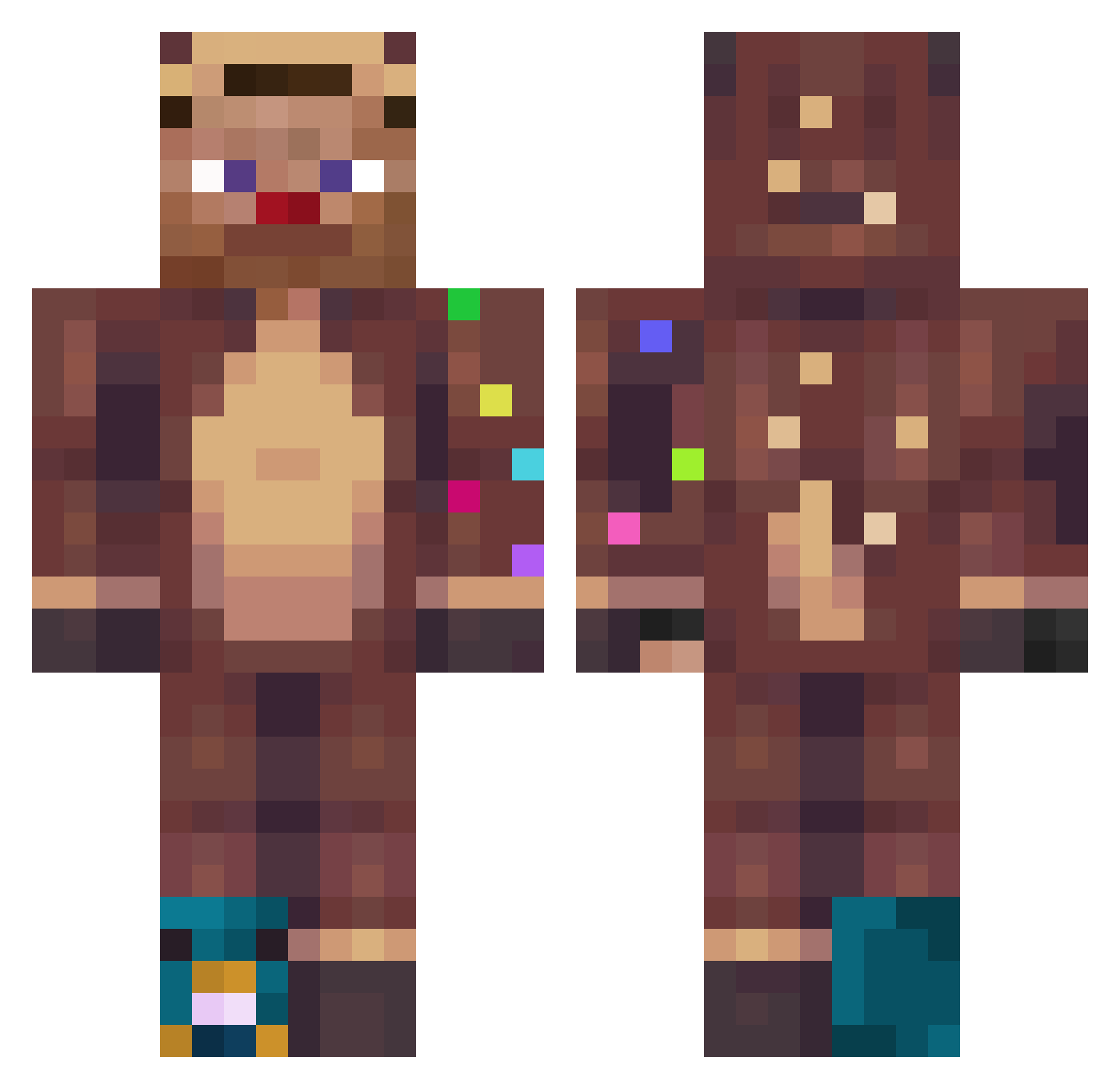 IAmDutch Minecraft skin, front and back view