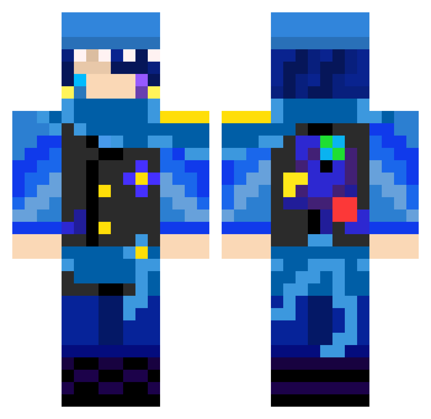 young8257 Minecraft skin, front and back view