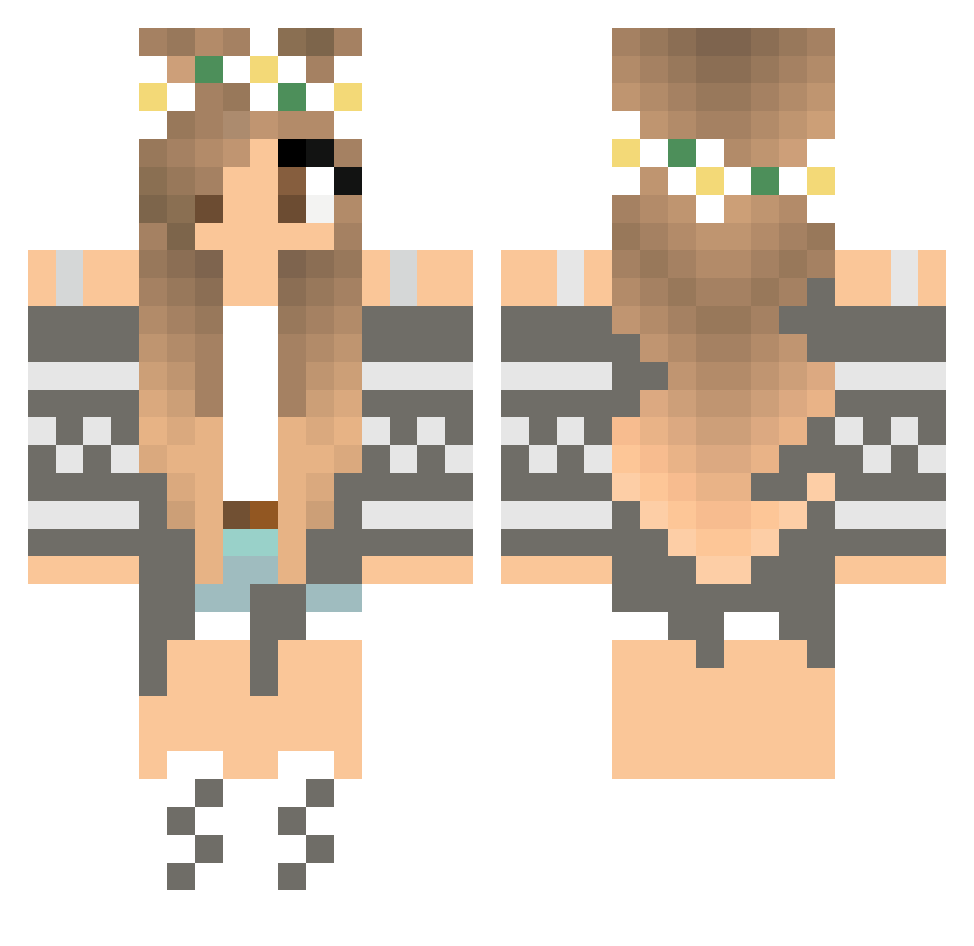 1KleineBuba Minecraft skin, front and back view