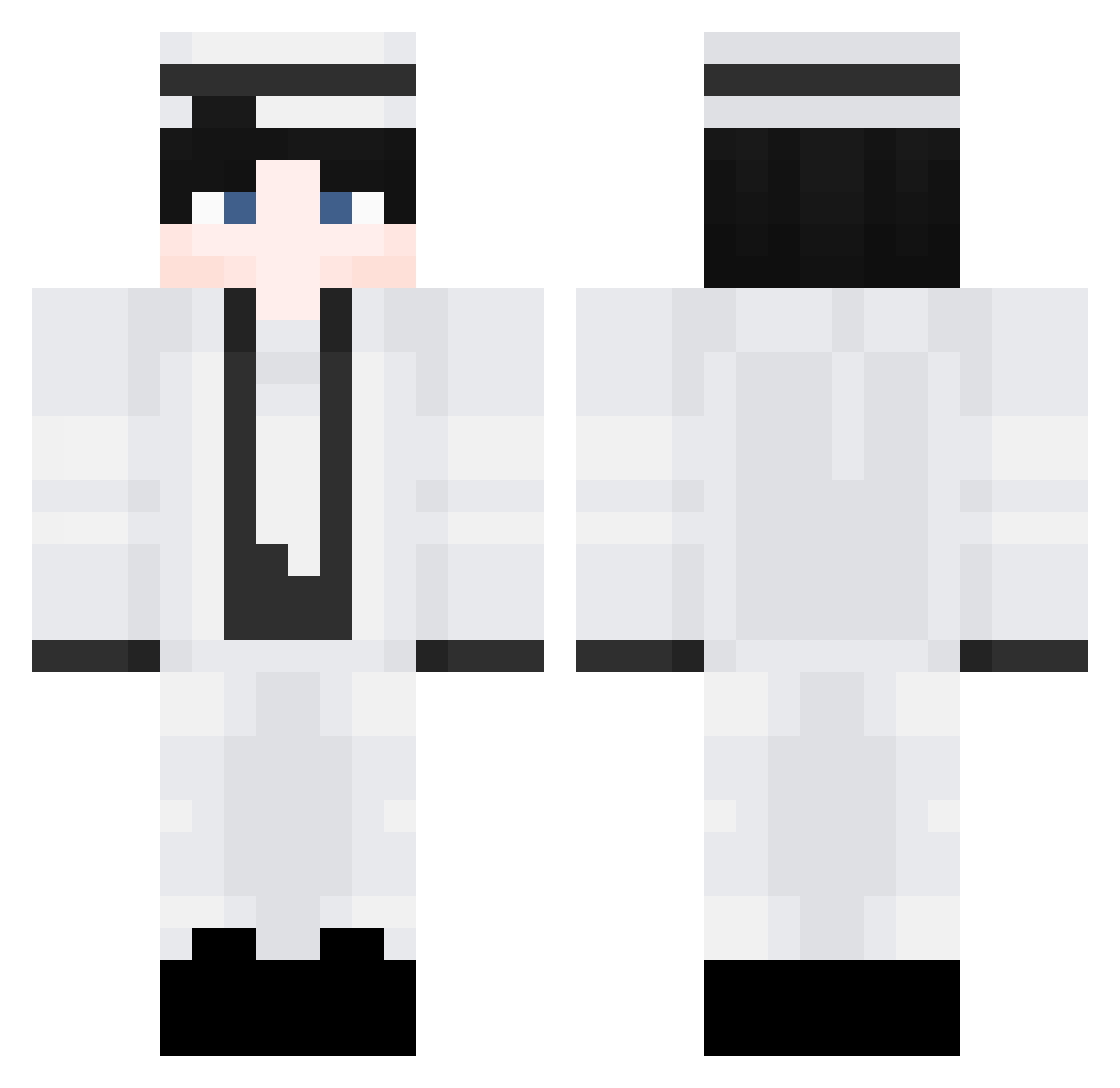 Blizzeria Minecraft skin, front and back view