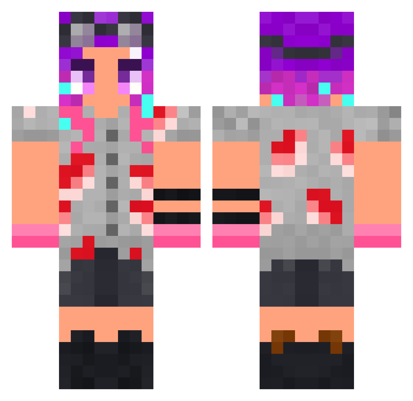 RetroGamer872 Minecraft skin, front and back view