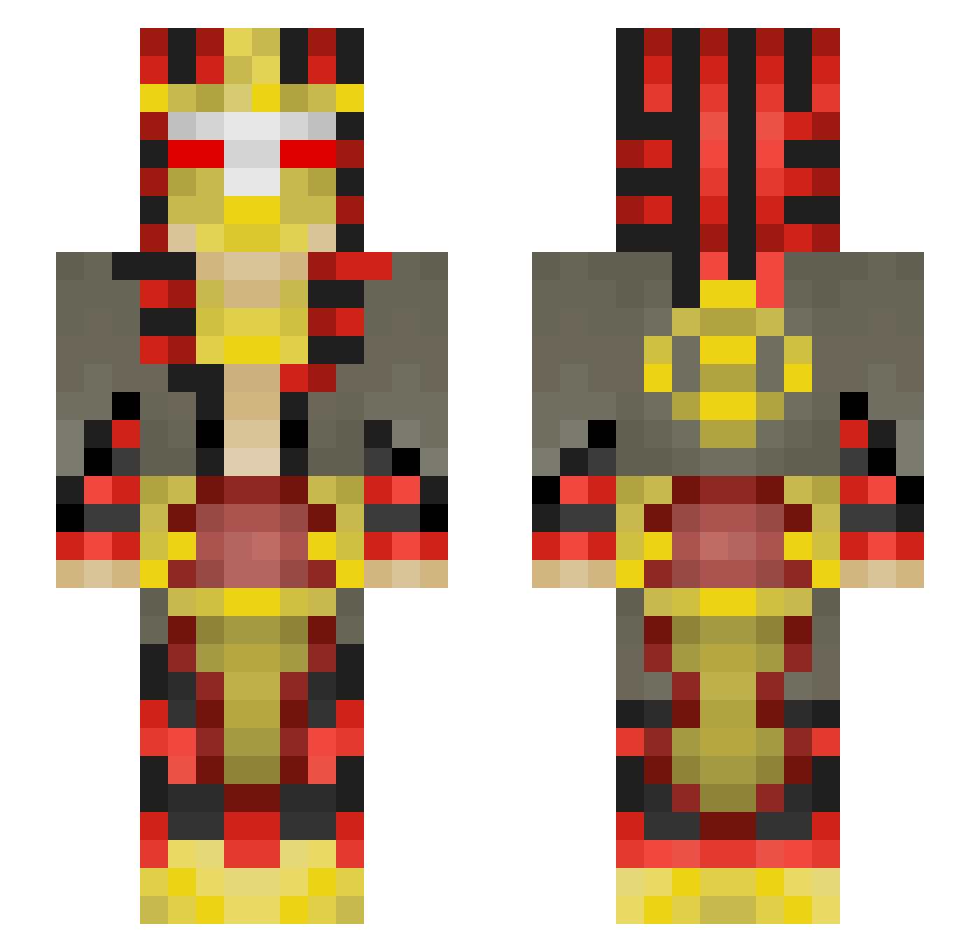 Girari Minecraft skin, front and back view