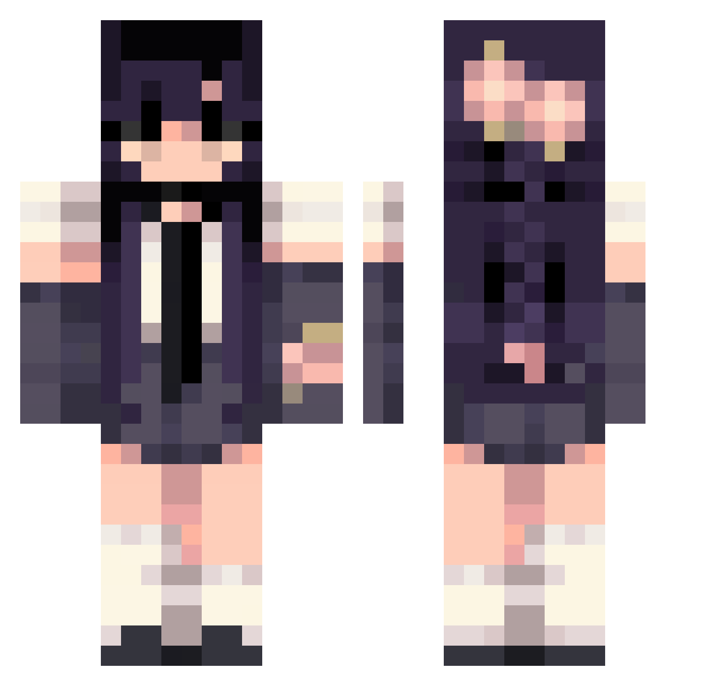 EpowSnudo Minecraft skin, front and back view