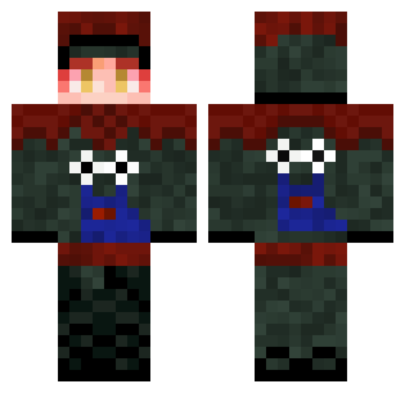 LingoBox Minecraft skin, front and back view