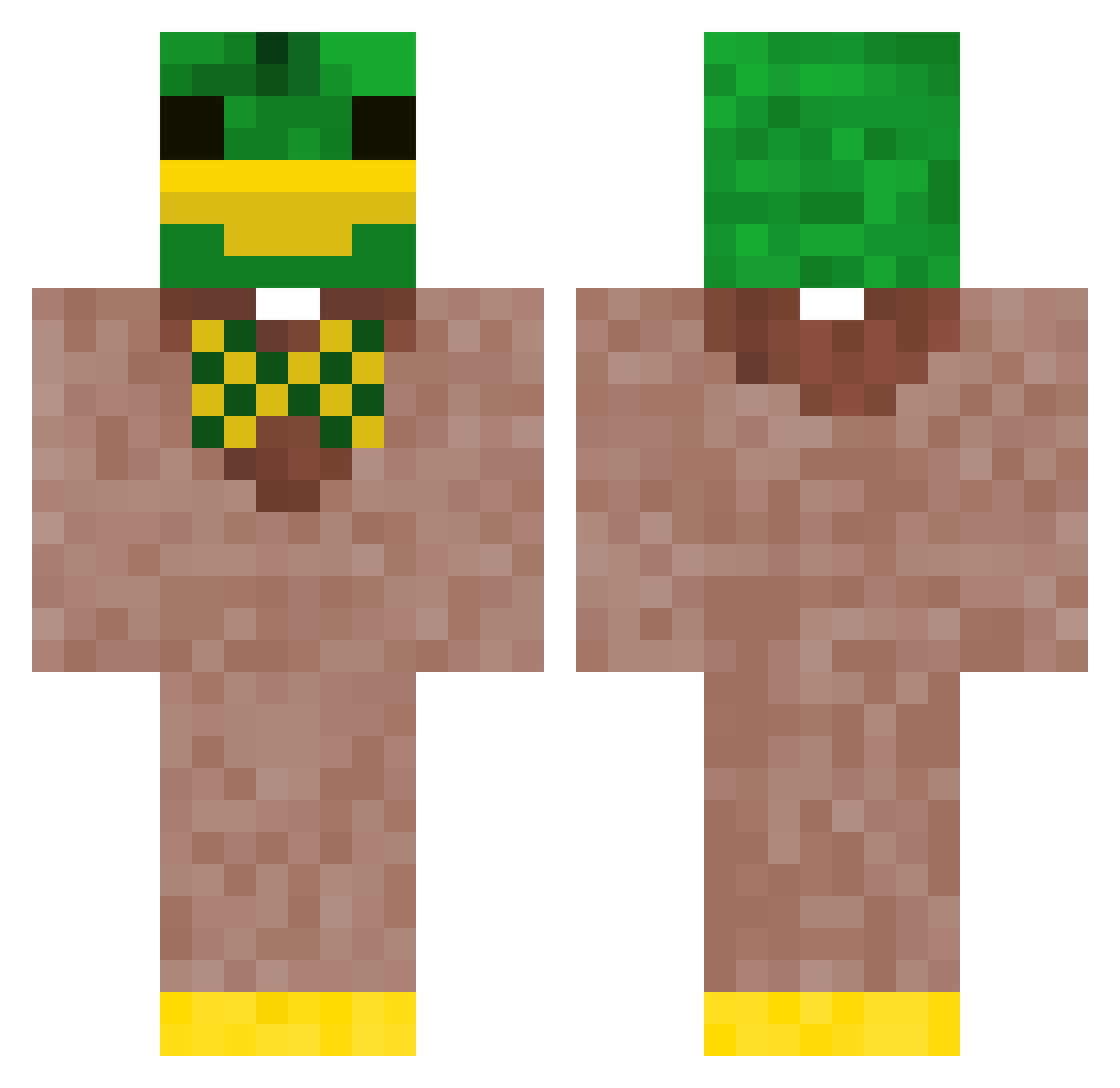 HamTart Minecraft skin, front and back view