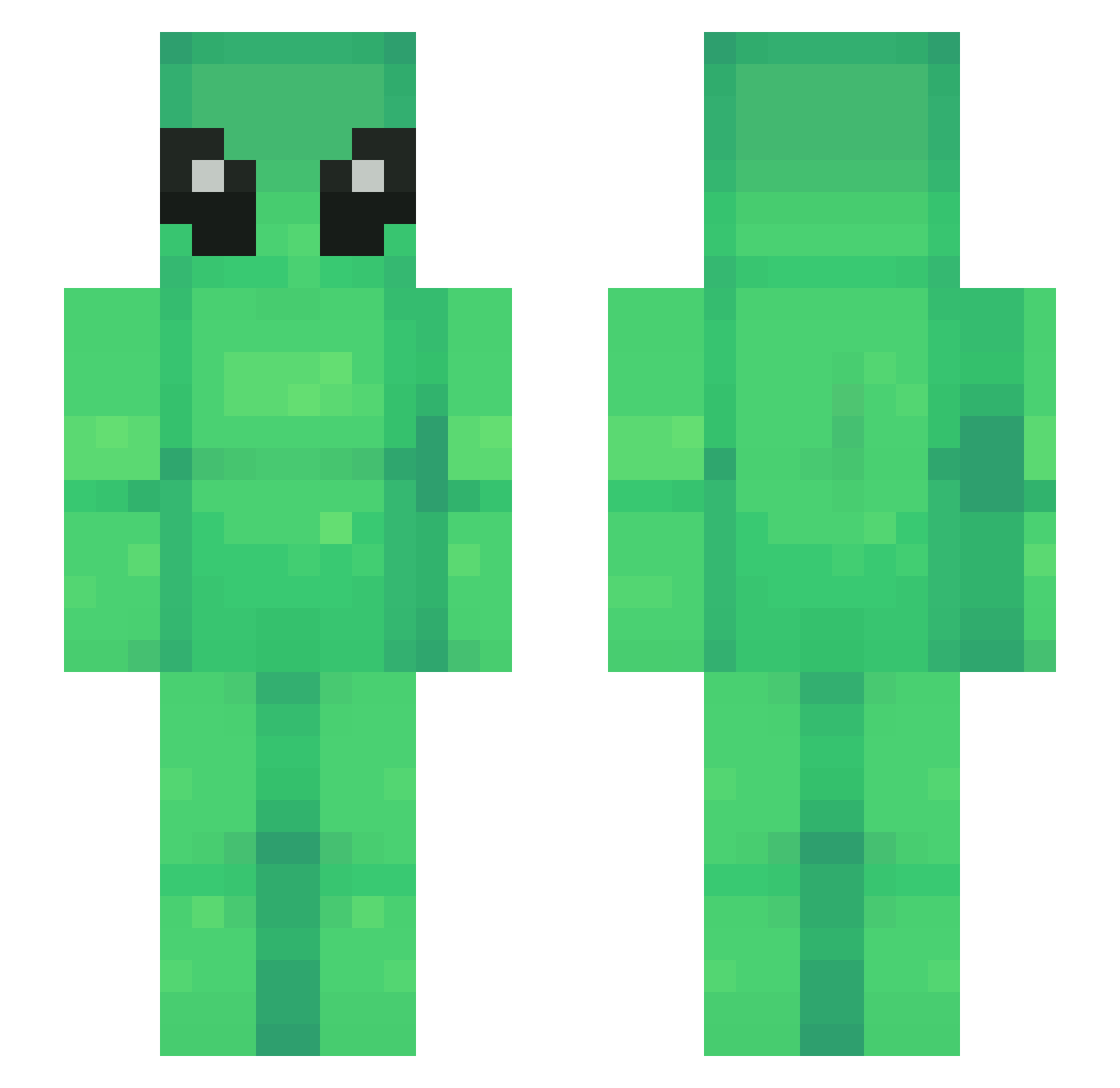 yayshure Minecraft skin, front and back view
