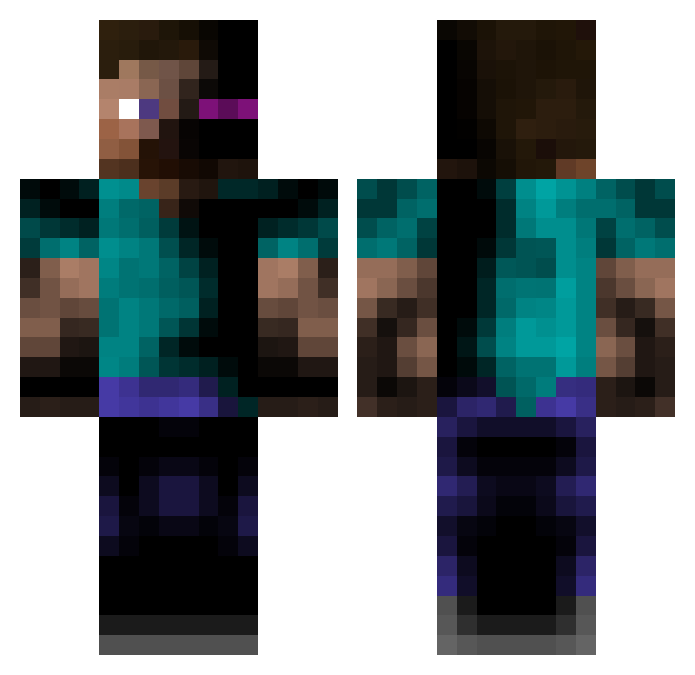 mascotte28 Minecraft skin, front and back view